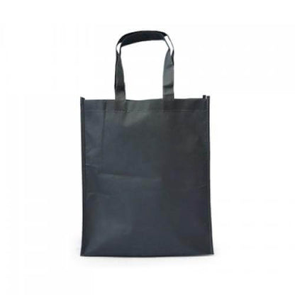 Non-Woven Bag (34x29x8) in black, eco-friendly carrier for everyday essentials, perfect as a corporate gift.