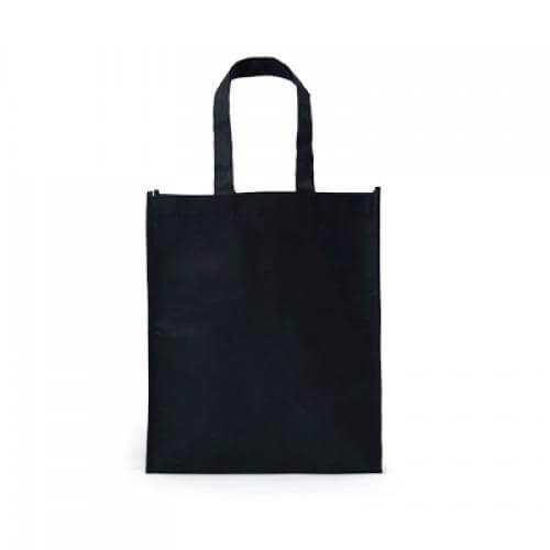 Non-Woven Bag (34x29x8) in black, eco-friendly and reusable carrier perfect for everyday use.