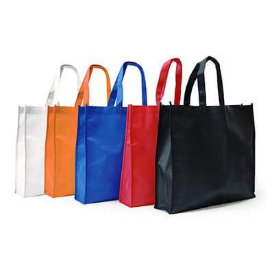 Non-Woven Bag (35x40x10) in various colors including black, red, blue, orange, and white.