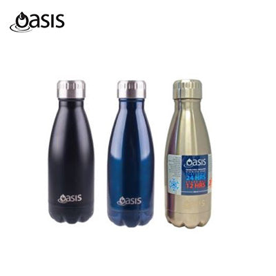 Oasis 350ml Stainless Steel Insulated Drink Bottle in various colors, ideal for corporate gift.