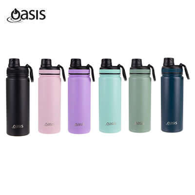 Oasis Stainless Steel Insulated Sports Water Bottle with Screw Cap 550ML in multiple colors.