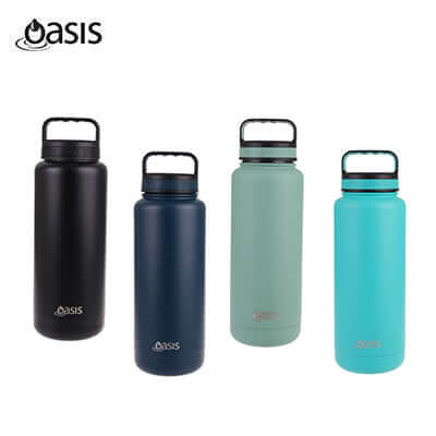 Oasis Stainless Steel Insulated Titan Water Bottle 1.2L in various colors, ideal as a corporate gift.