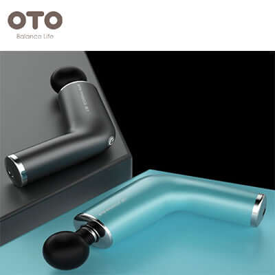 OTO Muscle Jet muscle recovery device in sleek blue and gray colors, perfect for relaxation and a corporate gift.