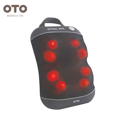 OTO Spinal Spa portable back massager with red lights for a relaxing massage experience.