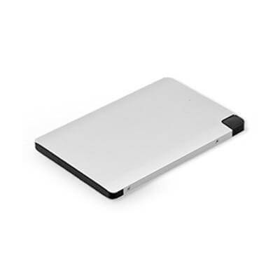 Powerbank | 4000 mAh portable charger in sleek silver design, perfect for on-the-go charging.