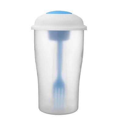 SALAD ON-THE-GO SET with fork in removable container for convenient salad storage.