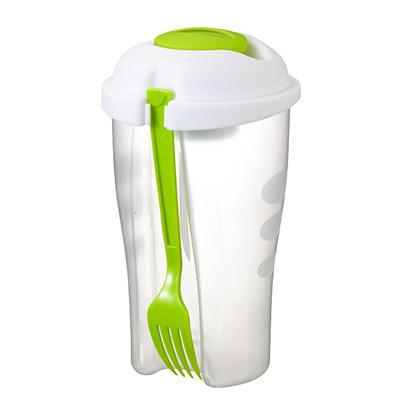 SALAD ON-THE-GO SET with convenient storage, fork included for salads on-the-go, perfect corporate gift.
