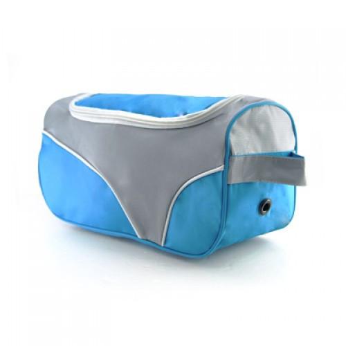 Scandic Shoe Pouch in grey and blue, ideal for sports and as a corporate gift, compact and practical.