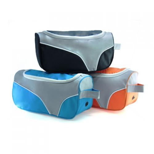 Scandic Shoe Pouch in grey, blue, and orange colors, perfect for corporate gift and active lifestyles.