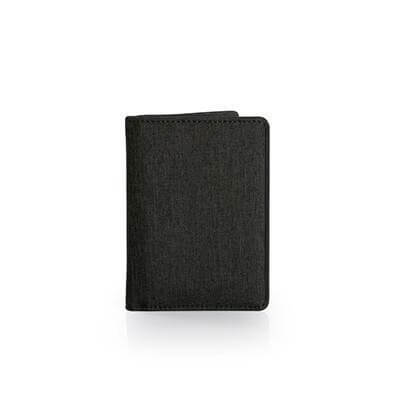 Snow Canvas Card Holder in sleek black, a stylish accessory for organizing business cards.
