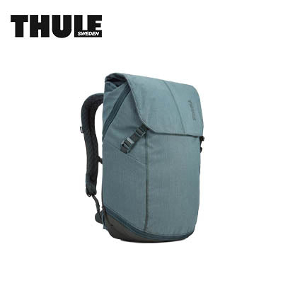 Thule Vea Backpack 25L in stylish gray design, perfect for gym and office transitions.