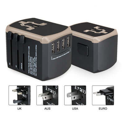 Travel Adapter with 4 USB Port Corporate Gifts Singapore