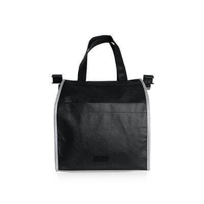 Trolley Shopping Bag in black, made from durable non-woven fabric with convenient handles, perfect for grocery shopping.