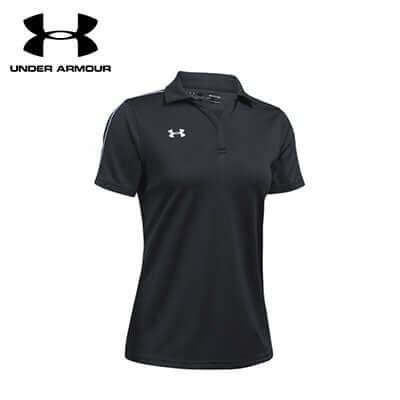 Under Armour Ladies Polo Tee in black color, perfect for workout and corporate gift option.