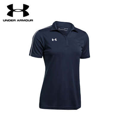 Under Armour Ladies Polo Tee in navy blue, perfect for workouts and corporate gifts.