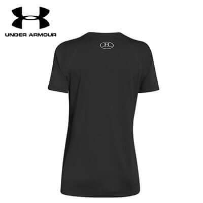 Under Armour Locker Ladies Tee in black, featuring a sleek design and logo, ideal for comfort and performance.