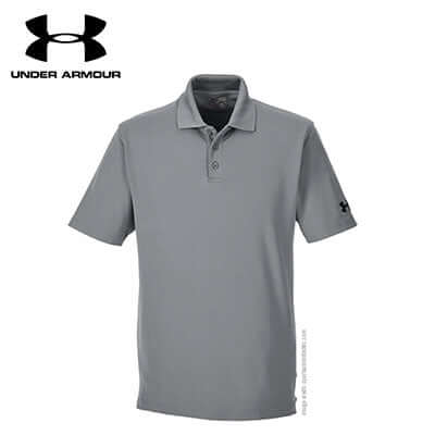 Under Armour Men Performance Polo Tee in grey, ideal for corporate gift and active lifestyles.