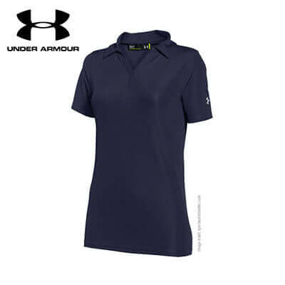 Under Armour Performance Ladies Polo Shirt in navy blue, designed for comfort and breathability.