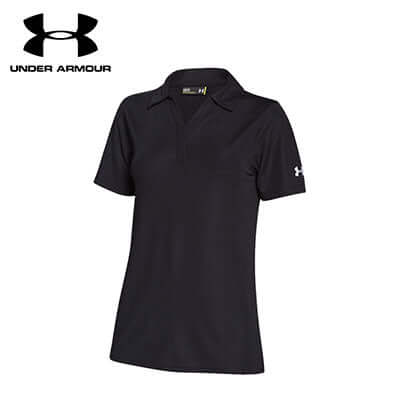 Under Armour Performance Ladies Polo Shirt in black, ideal for active women and perfect as a corporate gift.