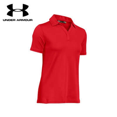 Under Armour Performance Ladies Polo Shirt in red color ideal for active women and corporate gifts.