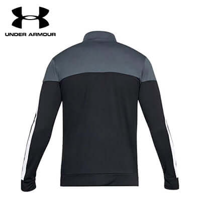 Back view of Under Armour Sportstyle Pique Track Jacket showcasing its stylish design, ideal for corporate gifts.
