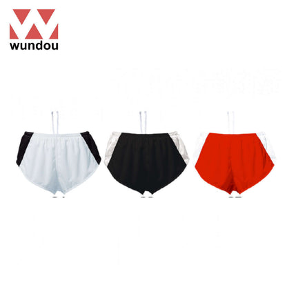 Wundou P5580 Running Shorts in three colors: white, black, and red, perfect for athletes and corporate gifts.